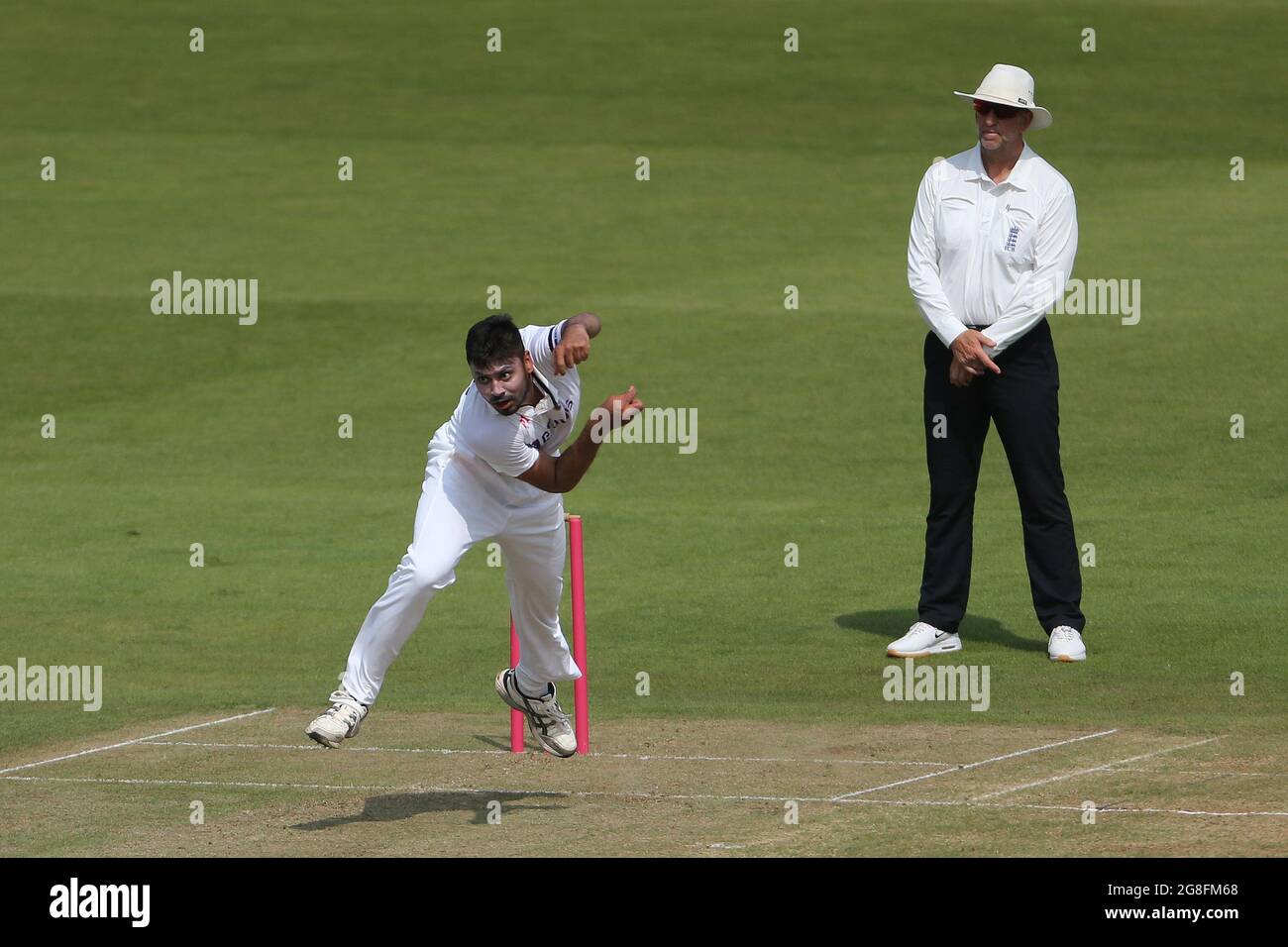 Chester Le Street Uk July 20th Avesh Khan Of India Bowling For The County Select Xi During The Tour Match Match Between County Select Xi And India At Emirates Riverside Chester Le
