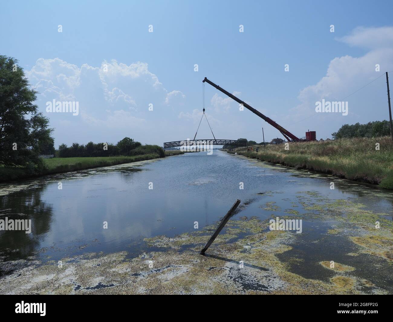 Sheerness, Kent, UK. 20th July 2021. A large crane lifted a new foot
