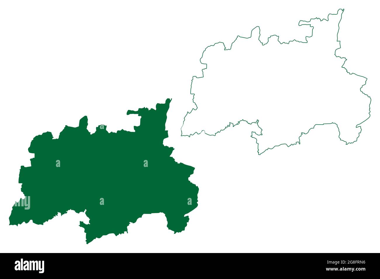 Dindigul district (Tamil Nadu State, Republic of India) map vector ...