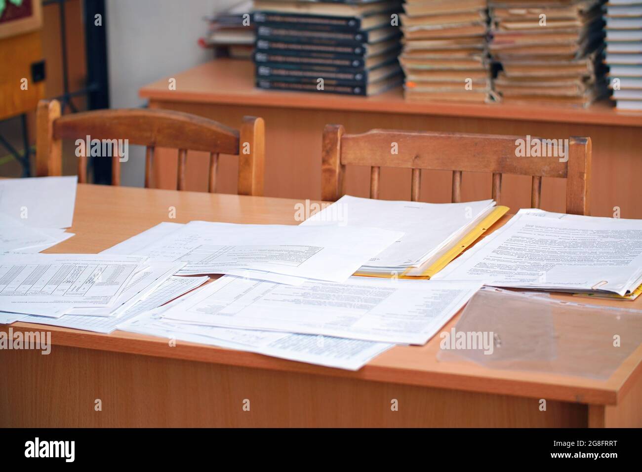 Documents on desktop place hi-res stock photography and images - Alamy