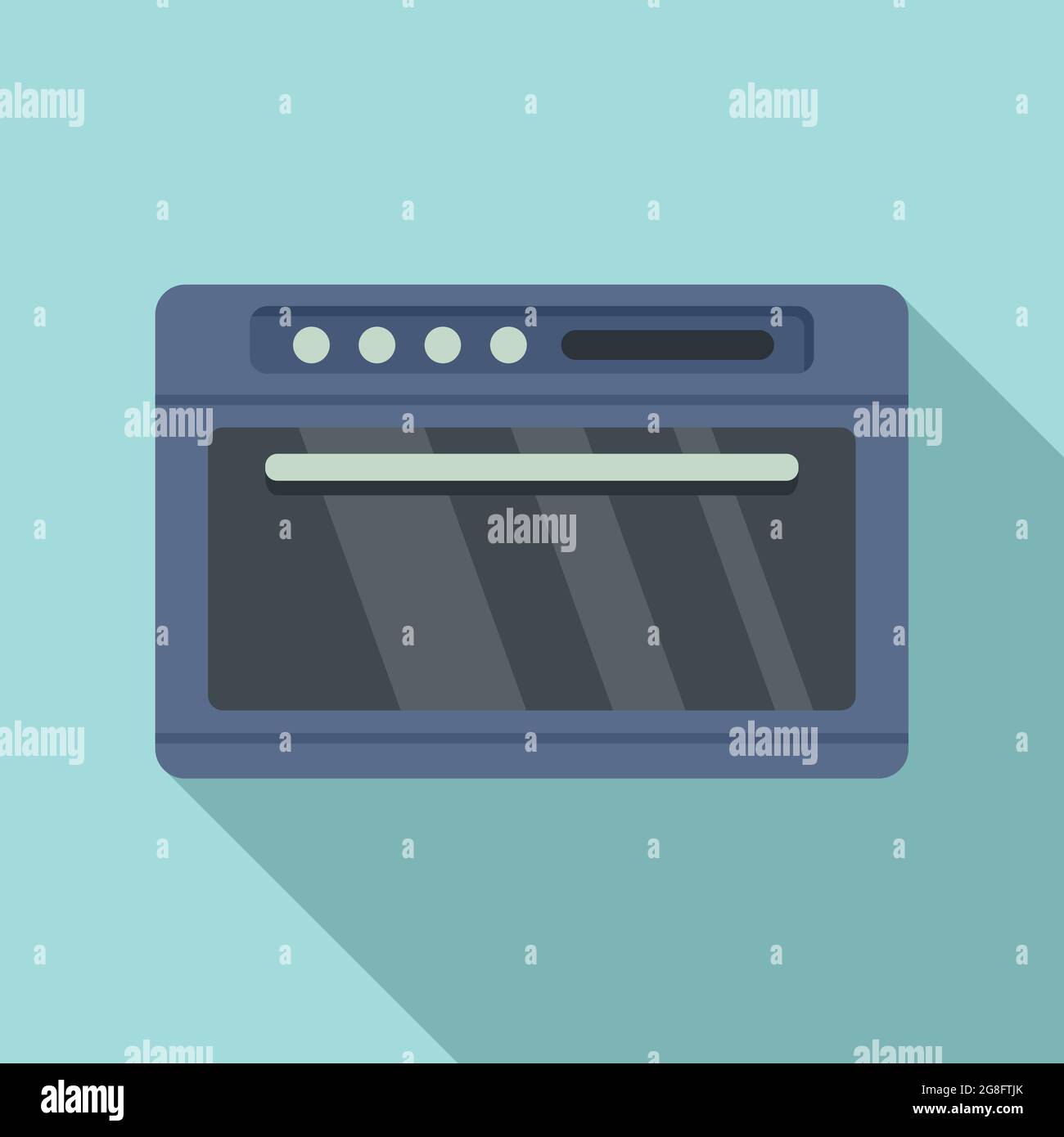 Gas convection oven icon flat vector. Electric grill stove. Fan