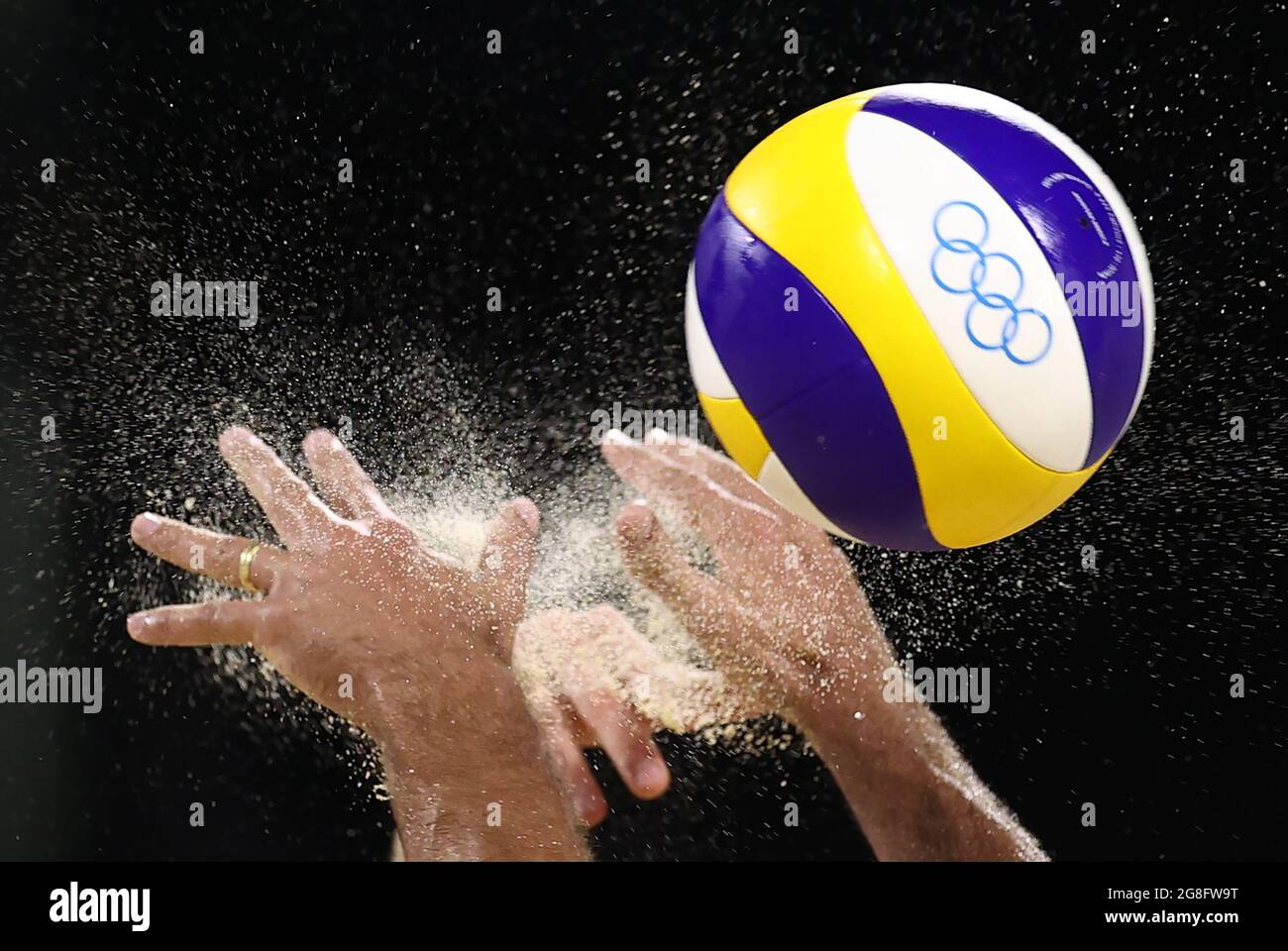 Tokyo Japan July 21 Members Of The Roc Men S Beach Volleyball Team Practice During A Training Session At A Venue In Shiokaze Park Tokyo Was To Host The Summer