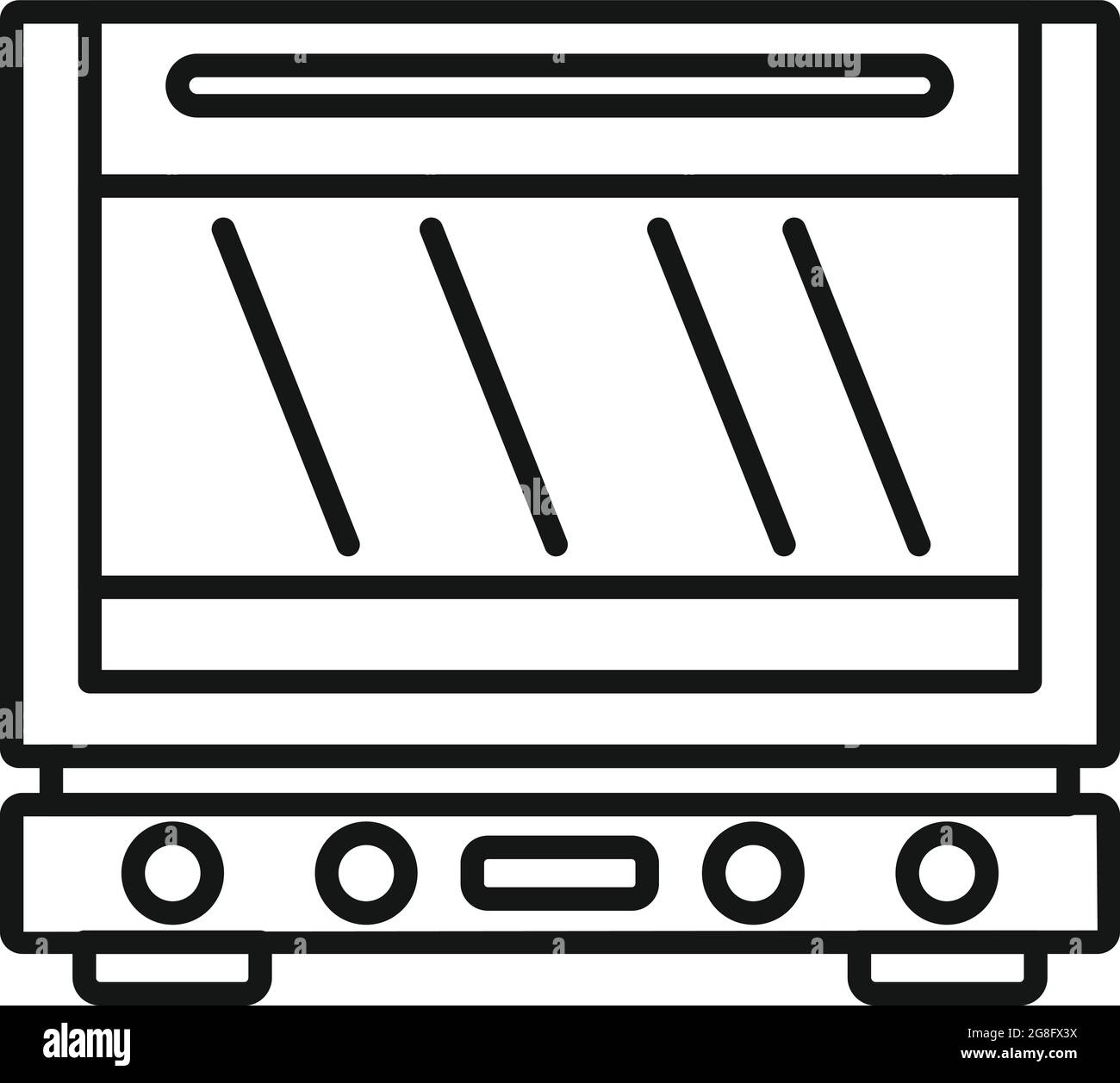 Defrost oven icon outline vector. Electric convection stove. Grill gas oven Stock Vector Image