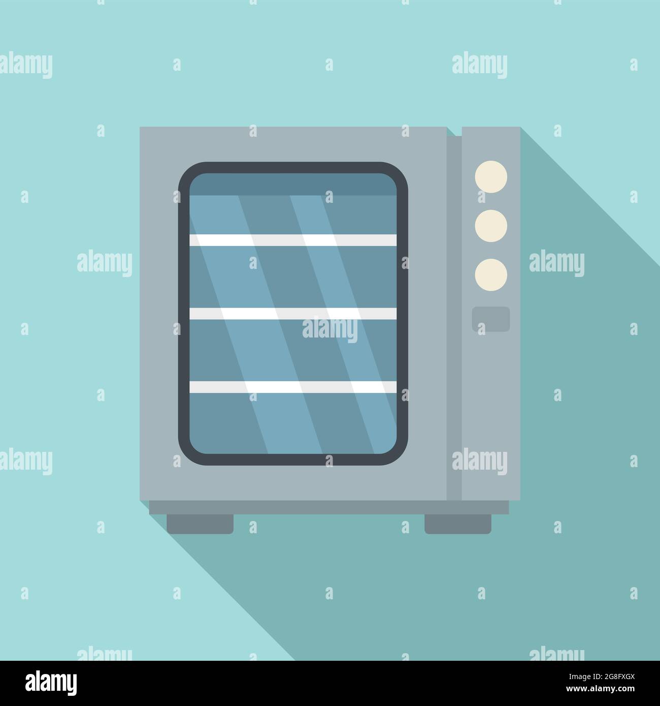 Oven convection technology icon flat vector. Gas fan stove. Cooking