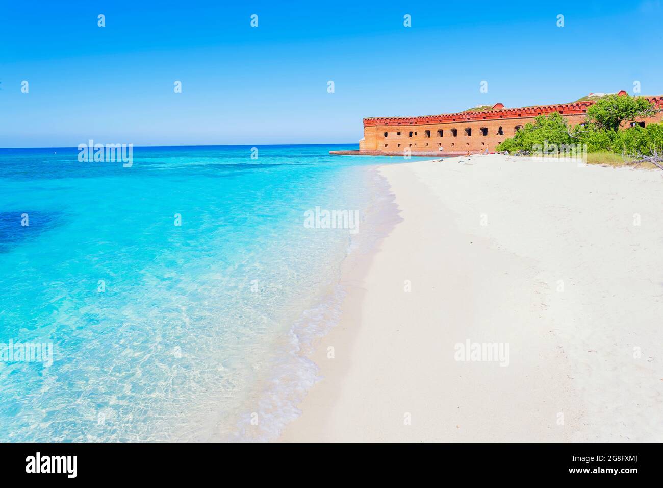 Sandy beach, Fort Jefferson, Dry Tortugas National Park, Florida, USA, North America Stock Photo