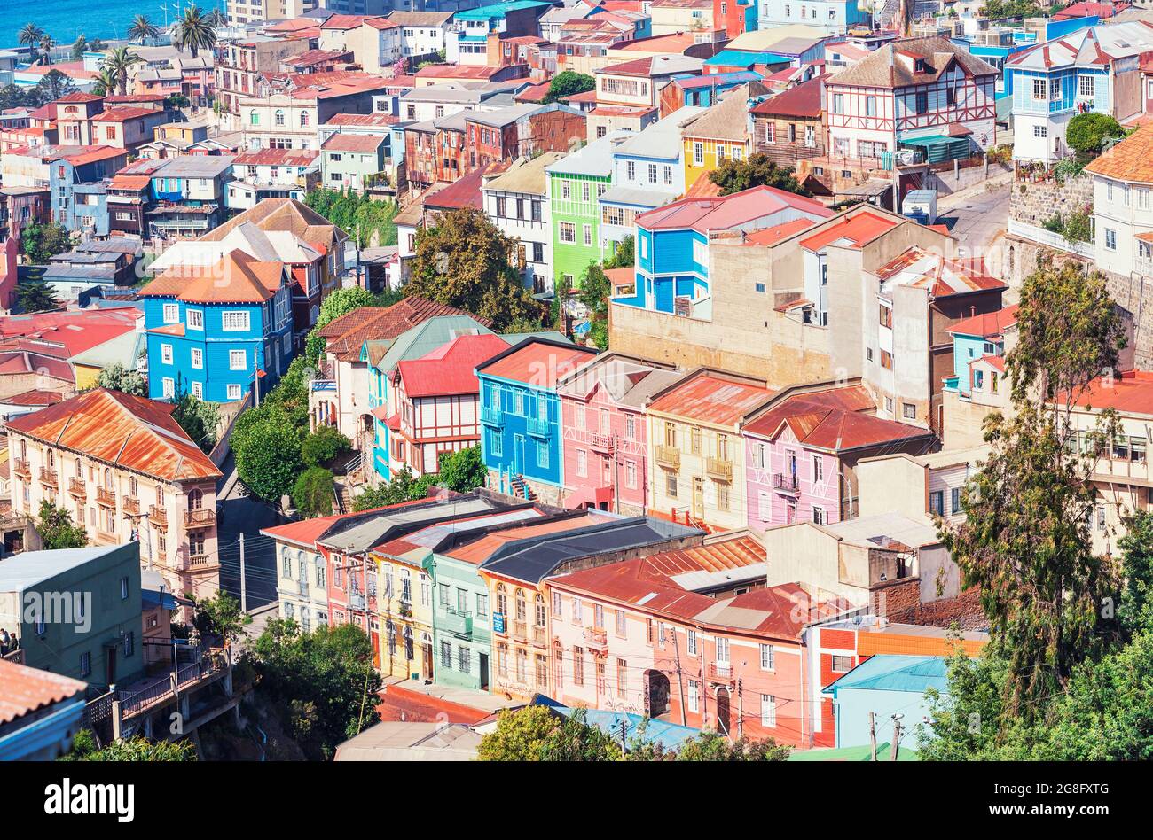 Traditional houses, historic district, Valparaiso, Chile, South America