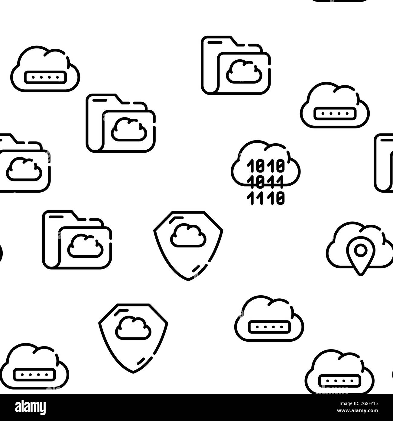 Cloud Service Storage Vector Seamless Pattern Stock Vector Image & Art ...