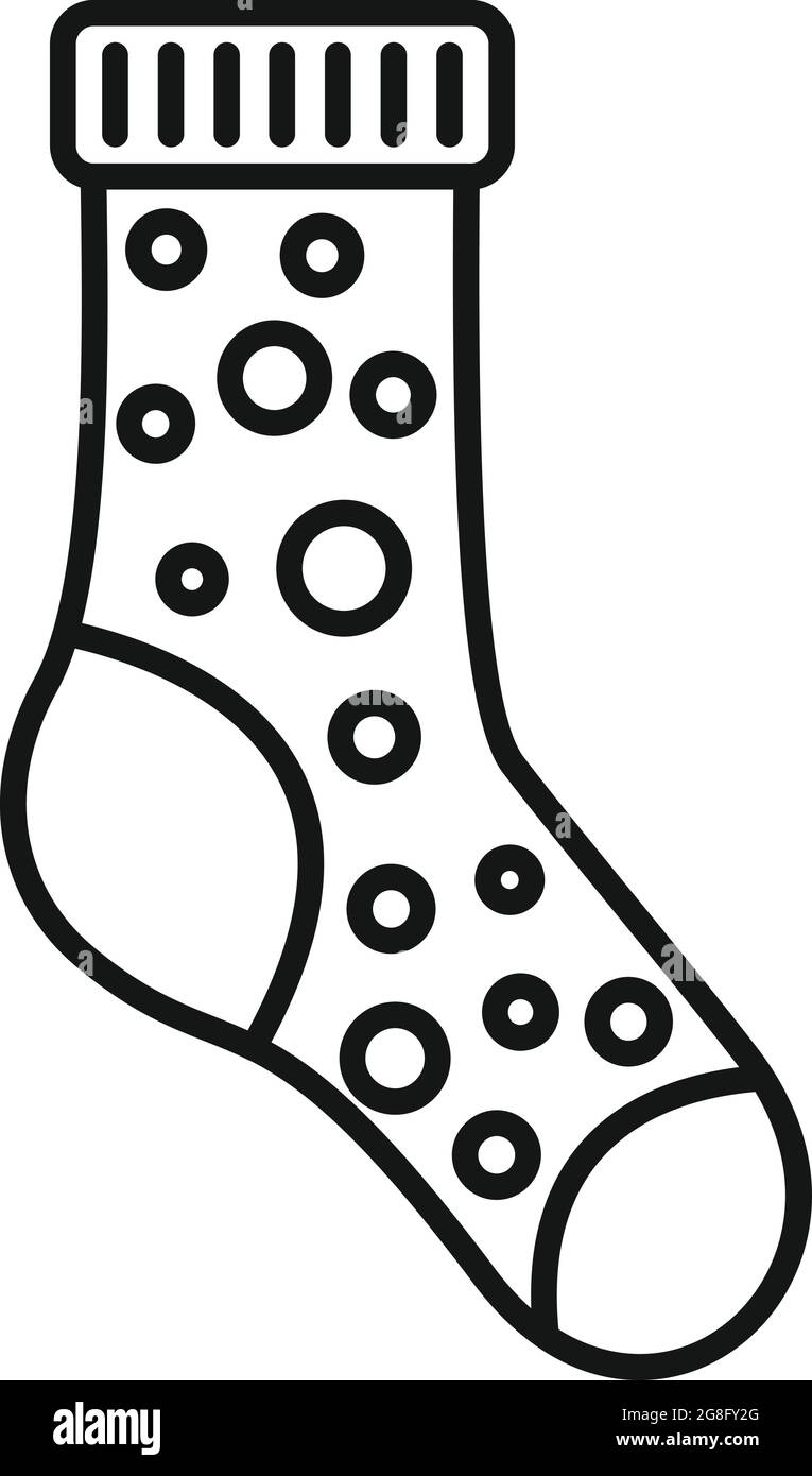 Hosiery icon outline vector. Winter sock. Wool item Stock Vector Image ...