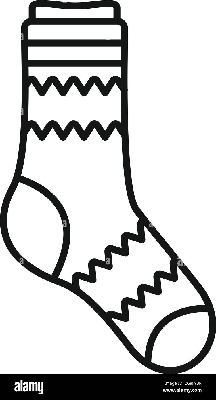 High sock icon outline vector. Sport collection. Fashion sock Stock ...