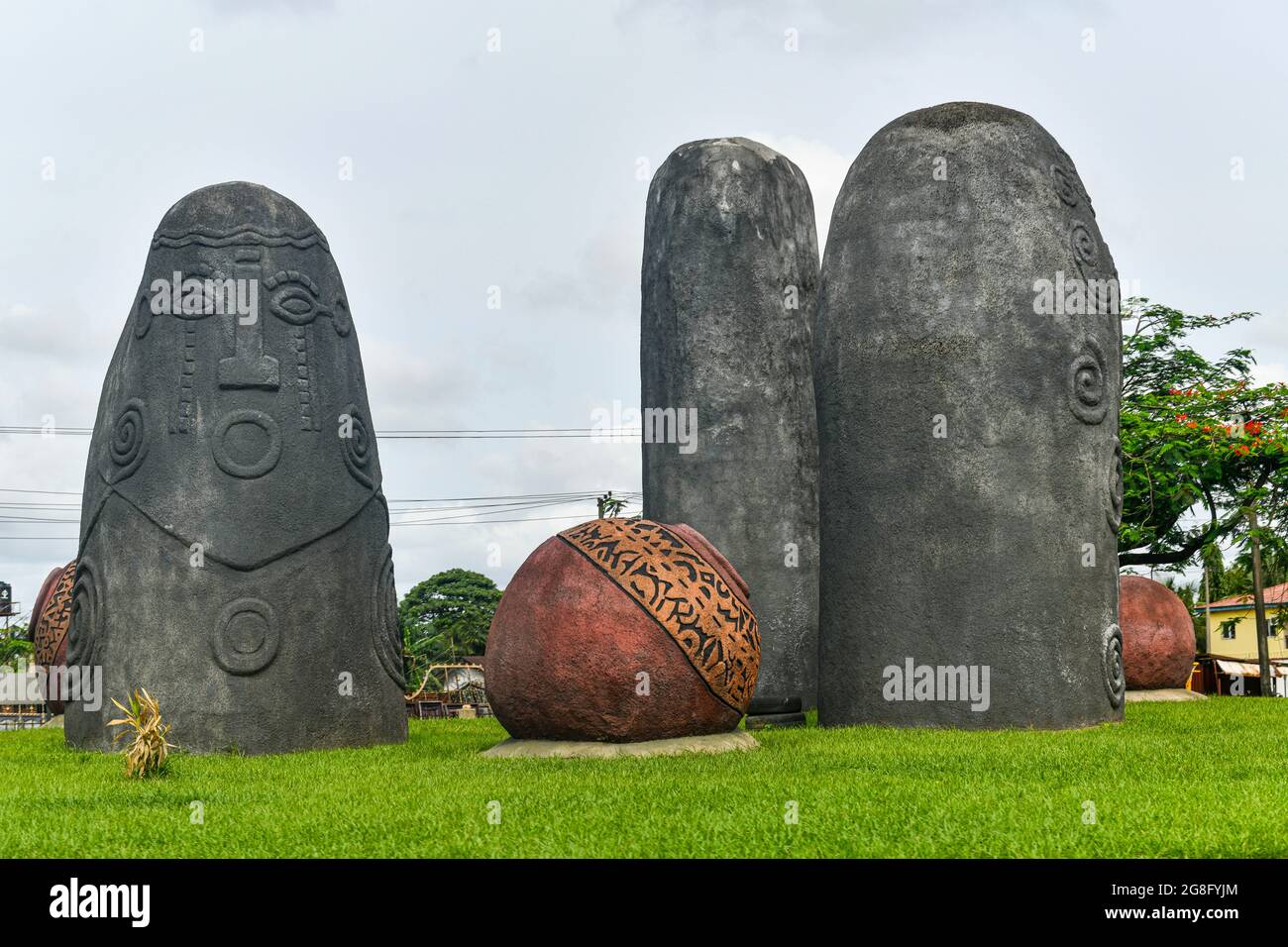 Akom monolith memorial, Calabar, Niger Delta, Nigeria, West Africa, Africa Stock Photo