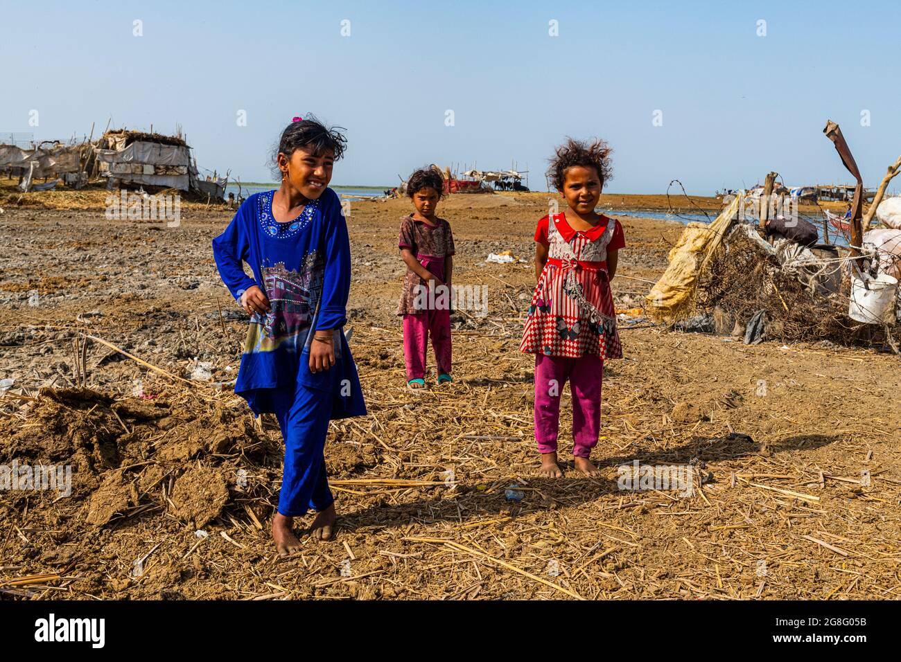 Marsh Arab children, Mesopotamian Marshes, The Ahwar of Southern Iraq, UNESCO World Heritage Site, Iraq, Middle East Stock Photo