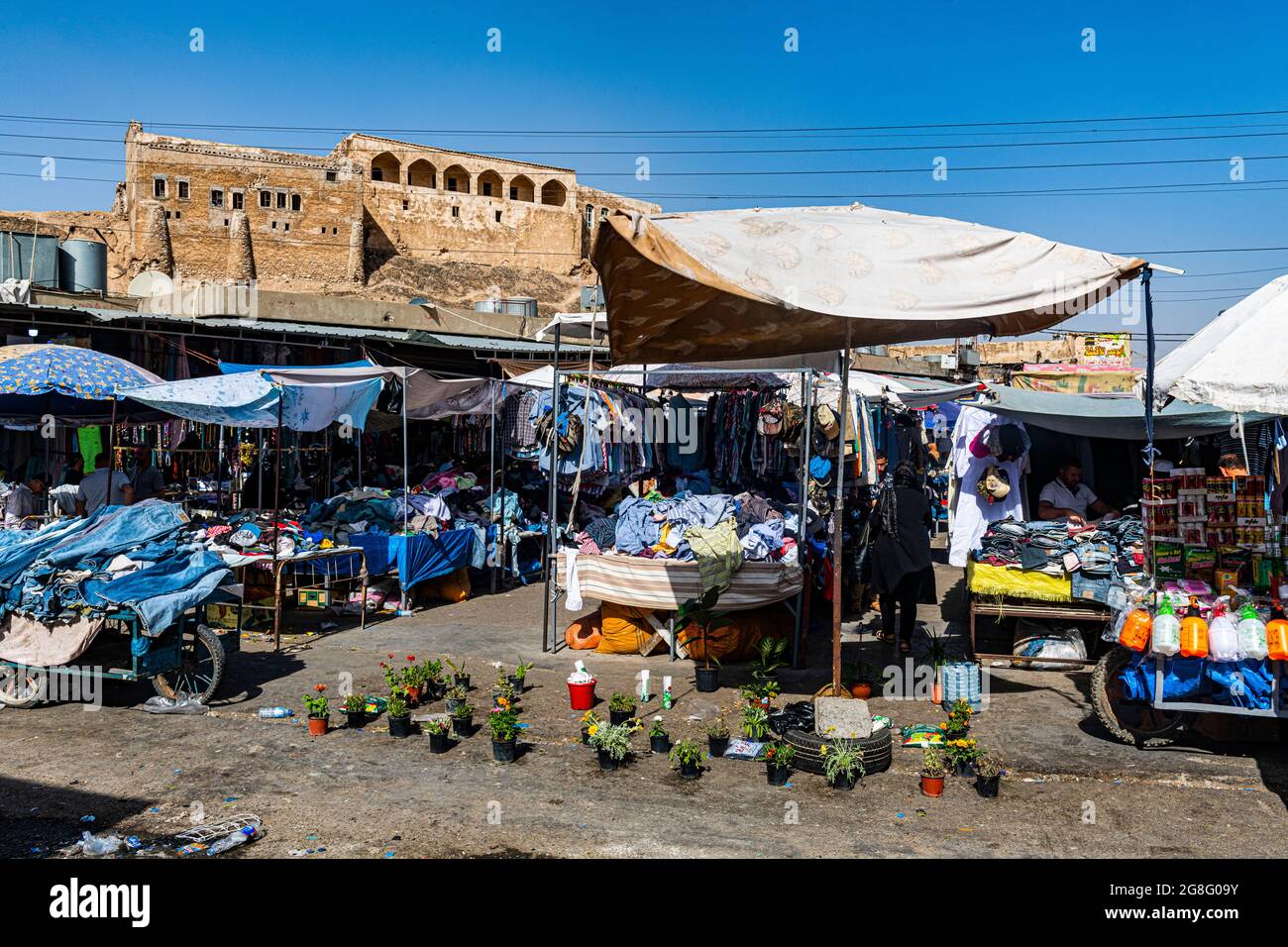 Market below Kirkuk citadel, Kirkuk, Iraq, Middle East Stock Photo