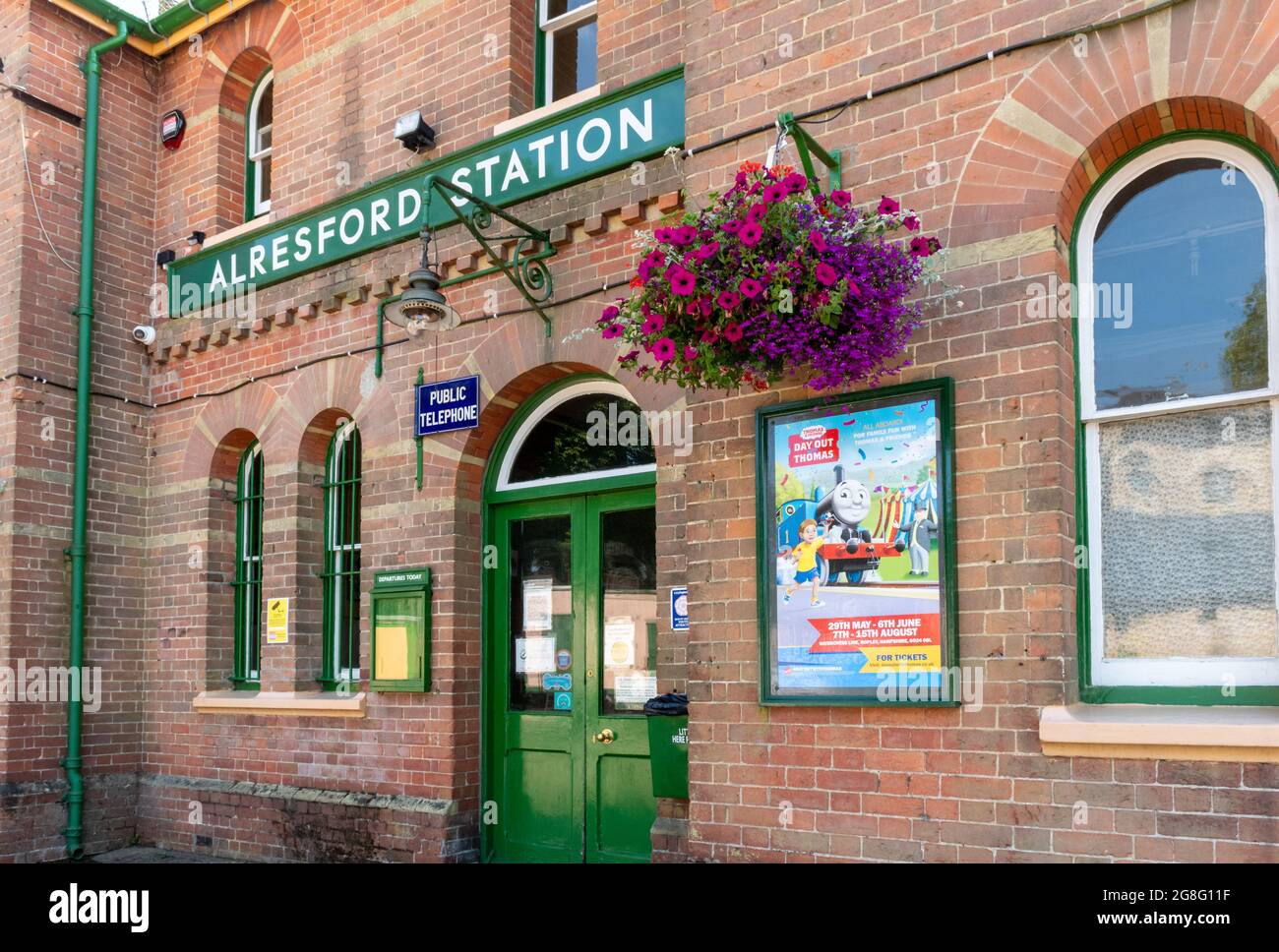 Alresford Station for the Watercress Line steam railway, visitor attraction in Hampshire, England, UK. Stock Photo