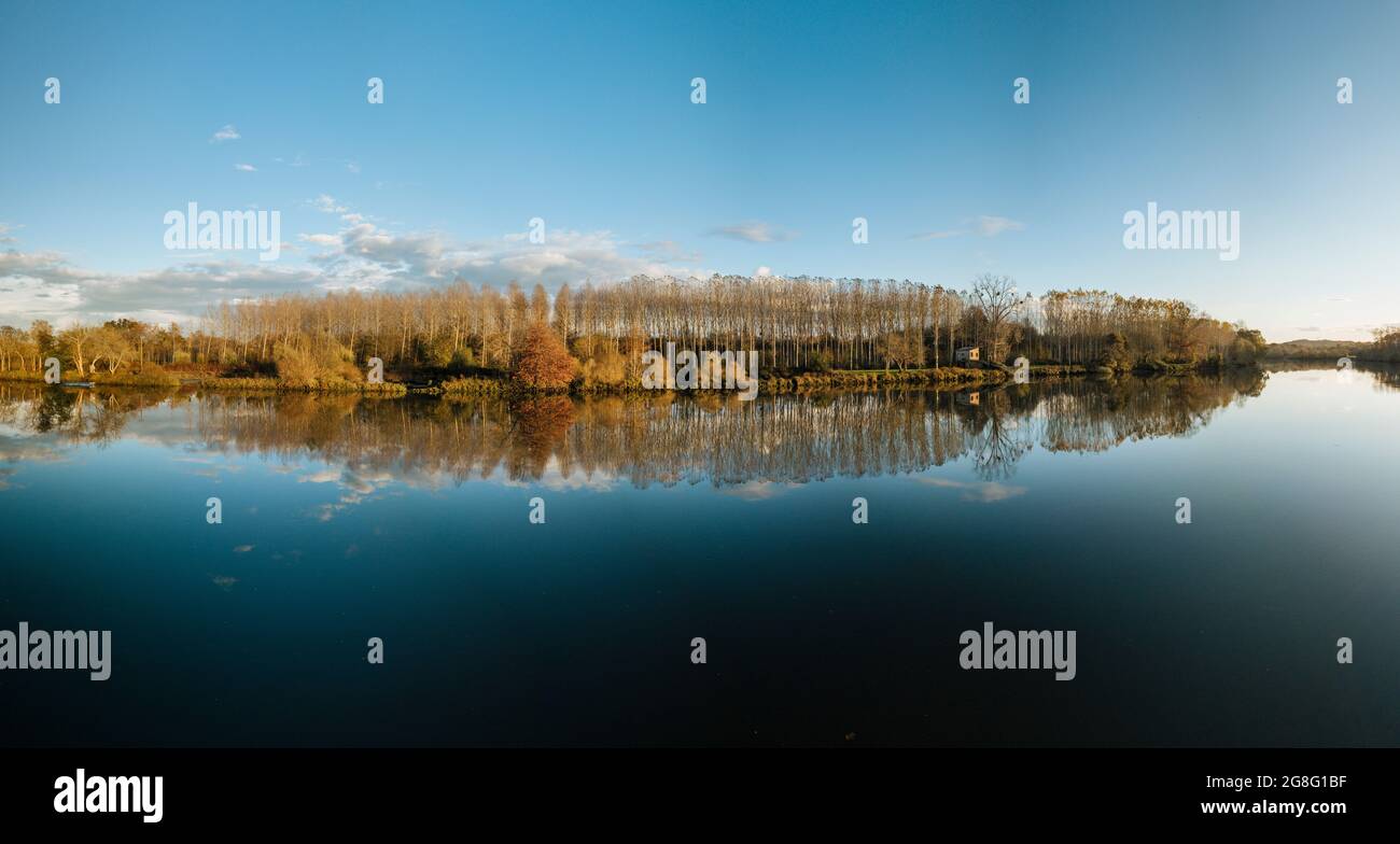 Adour River, Les Landes, Nouvelle-Aquitaine, France, Europe Stock Photo