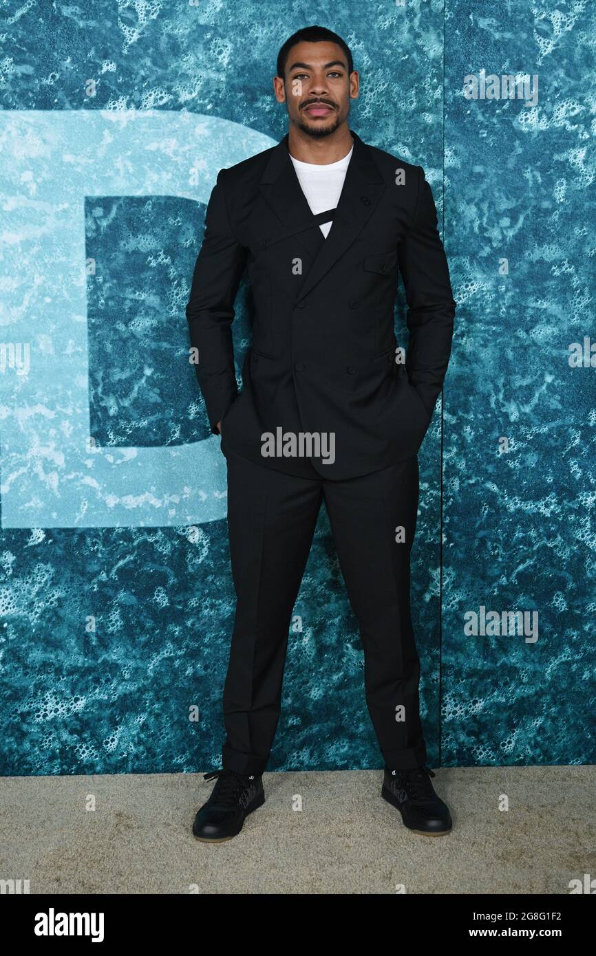 Aaron Pierre attends the premiere of "Old" at Jazz at Lincoln Center on