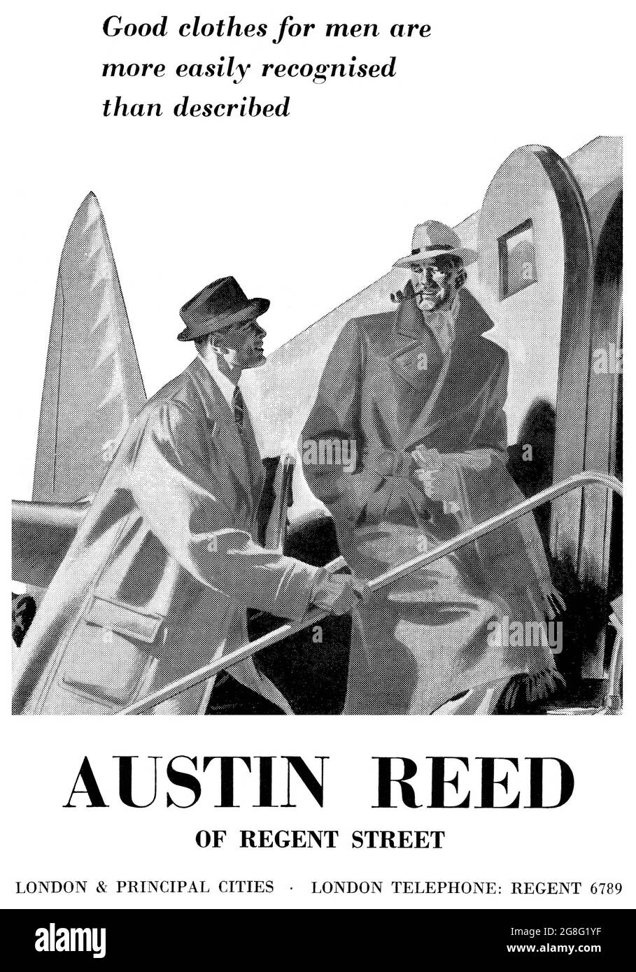 1948 British advertisement for Austin Reed clothes for men. Stock Photo