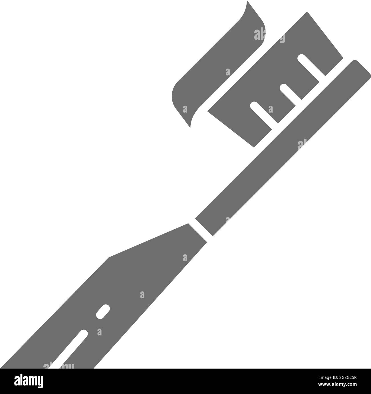 Vector toothbrush with paste, toothpaste grey icon Stock Vector Image ...