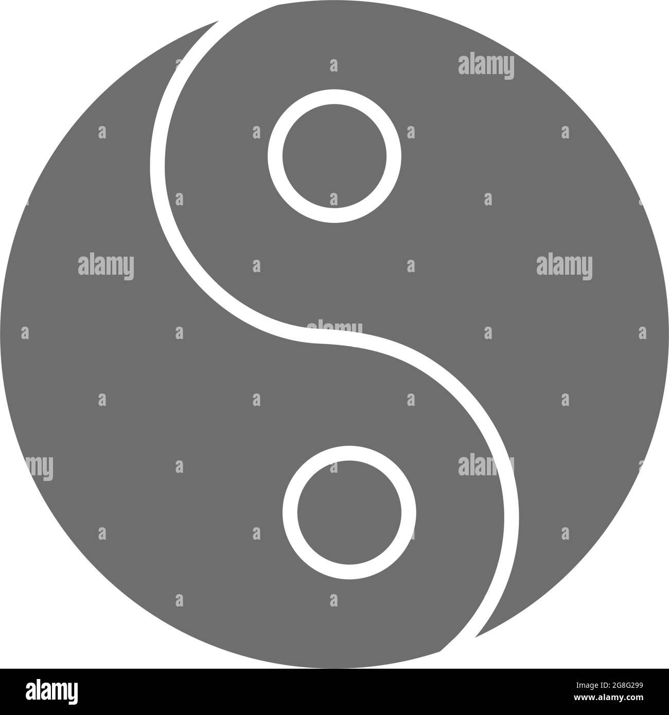 Yin yang sign, traditional chinese symbol grey icon Stock Vector Image ...