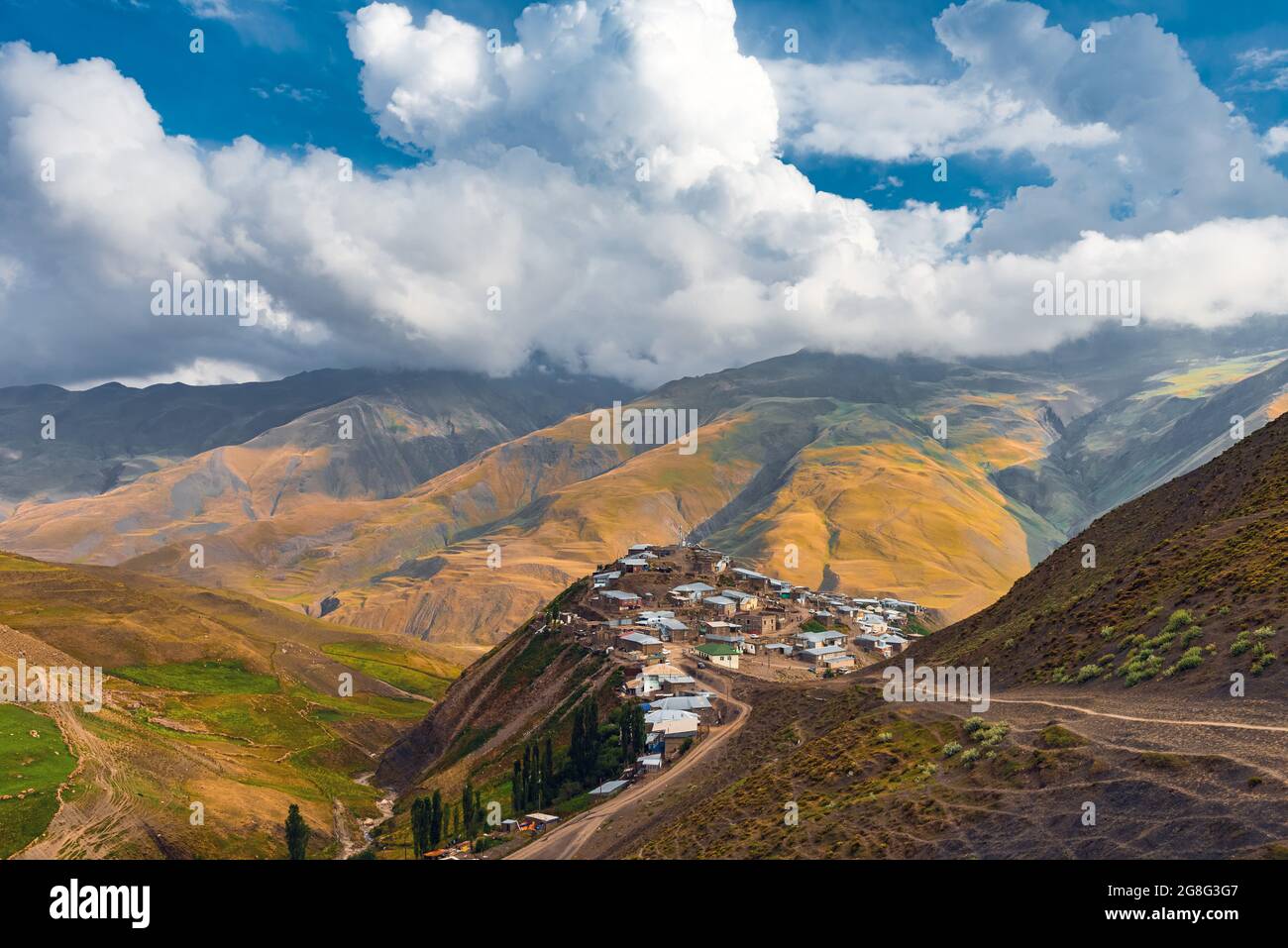 Ancient alpine village Khinalig in Azerbaijan Stock Photo - Alamy