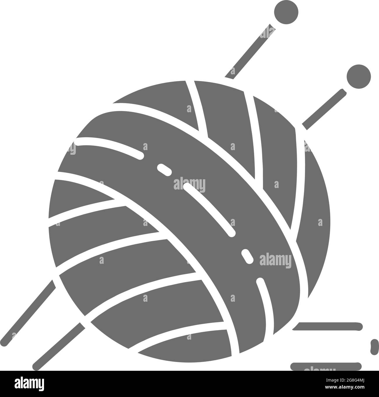Ball yarn with knitting needles grey icon Stock Vector Image & Art Alamy