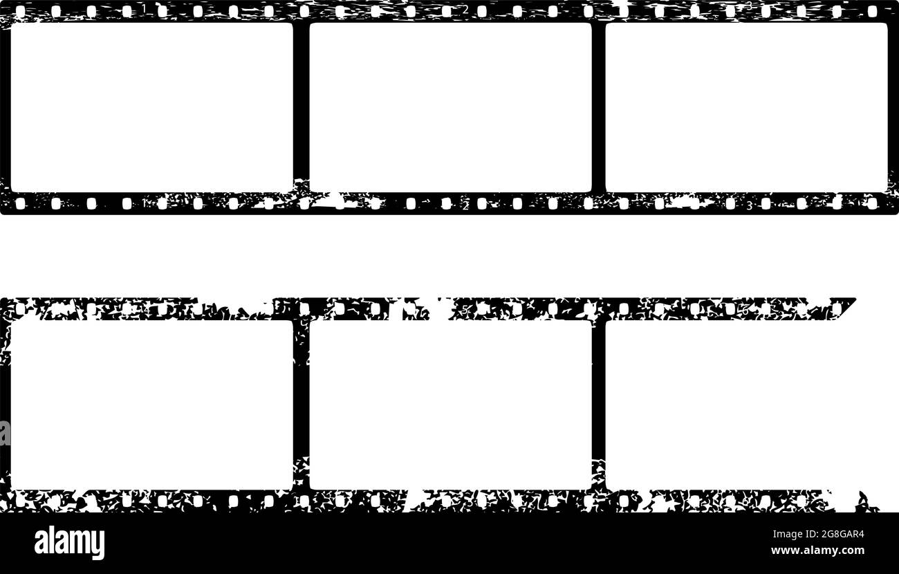 grungy film strip, blank photograph and picture frames, free space for pictures,vector,fictional artwork Stock Vector
