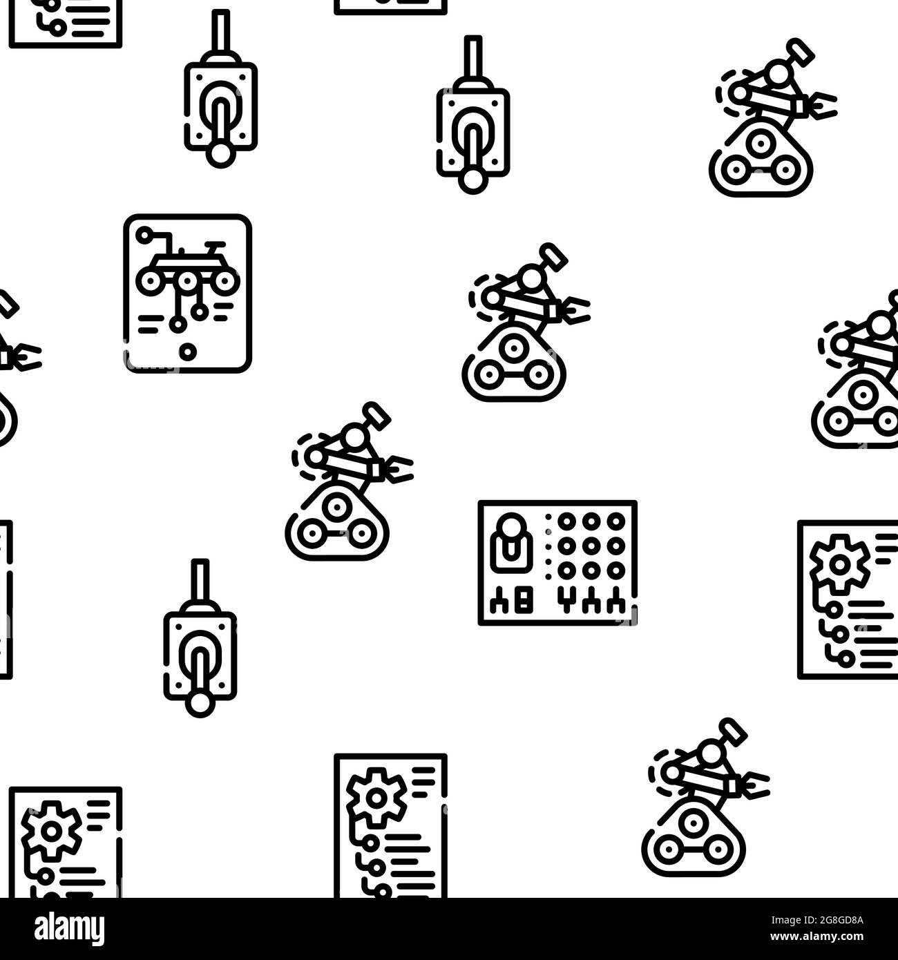 Simple Automation Pattern Design Car engineer digital Black and White Stock Photos & Images - Alamy