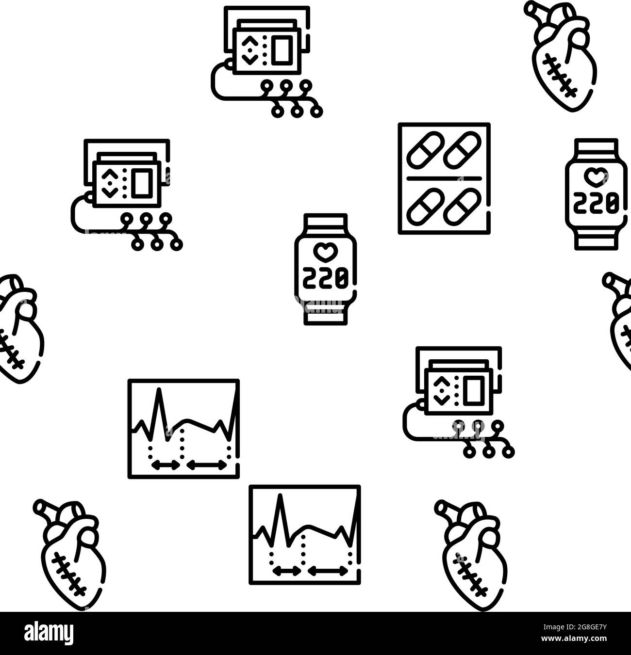 Heart Attack Disease Vector Seamless Pattern Stock Vector Image & Art ...