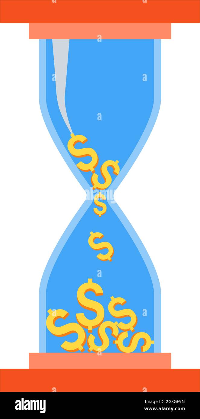 Sand hourglass money time clock vector icon Stock Vector Image & Art ...