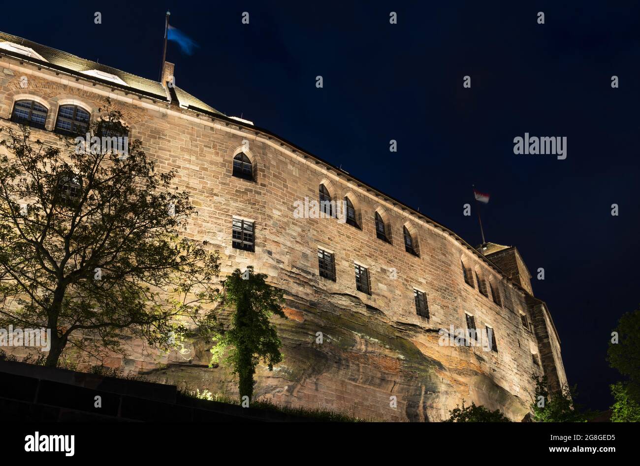 Nuremberg Castle by night Stock Photo