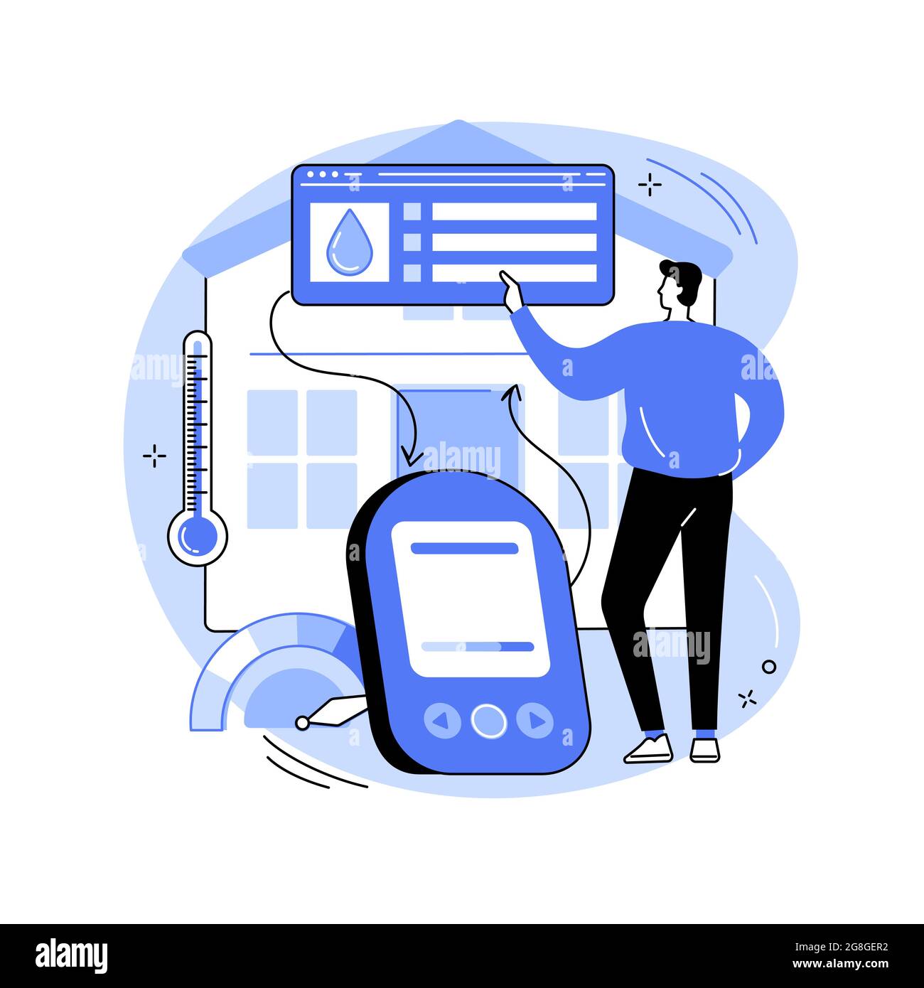 Air quality monitor abstract concept vector illustration Stock Vector