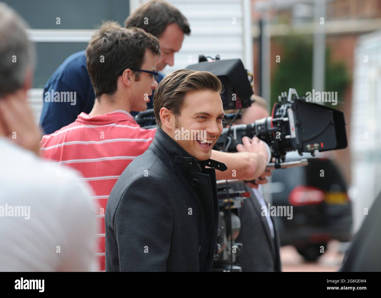 Actor Matt Di Angelo filming in TV Series Hustle Stock Photo - Alamy