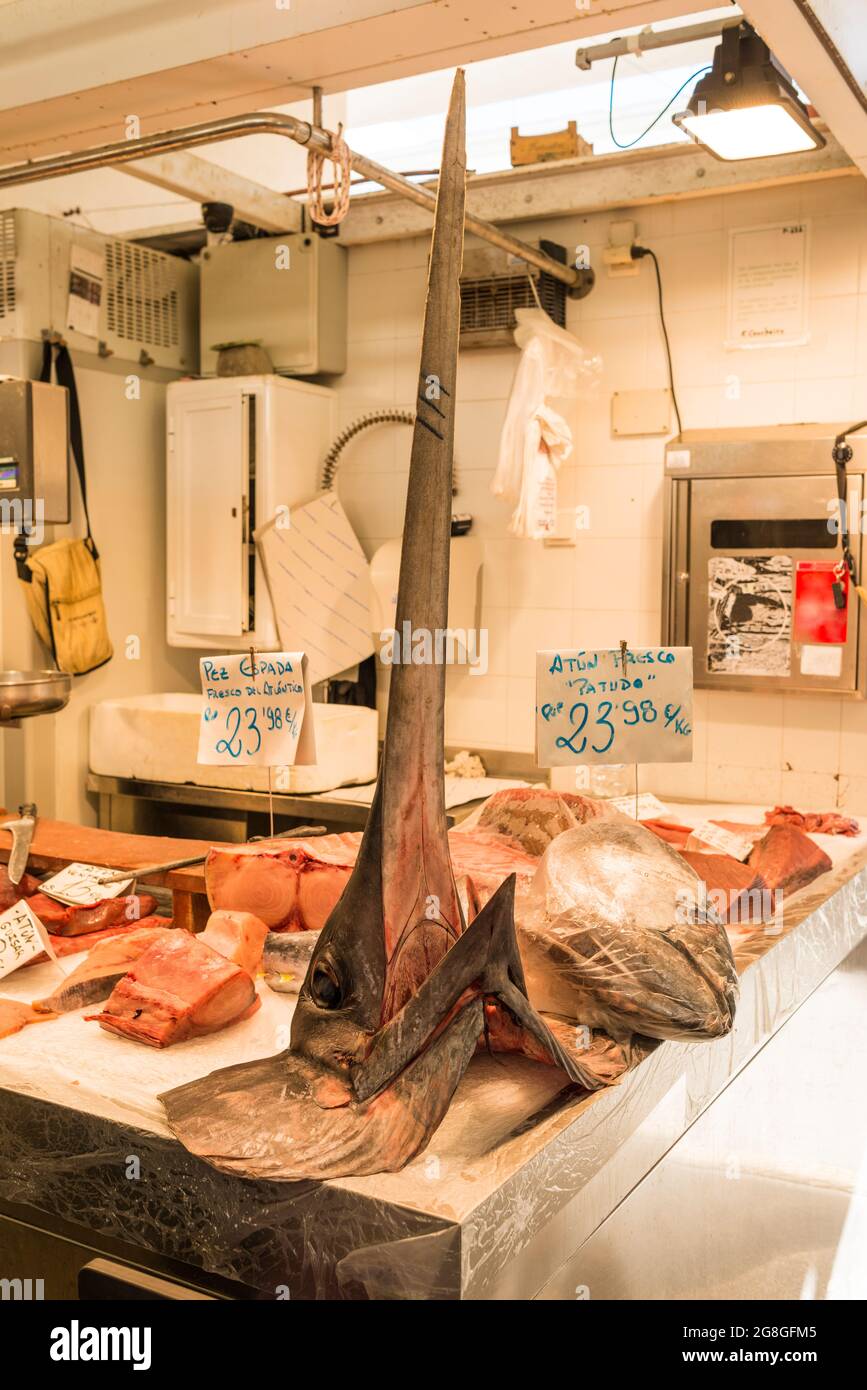 Various types of fish displayed in the market. Fish is an important