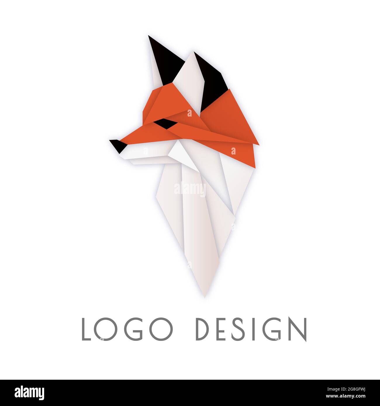 Origami foxy logotype. Animalistic stylish logo for business, project,  company. Geometrical polygonal fox head. Clipart, element, object for  design Stock Photo - Alamy