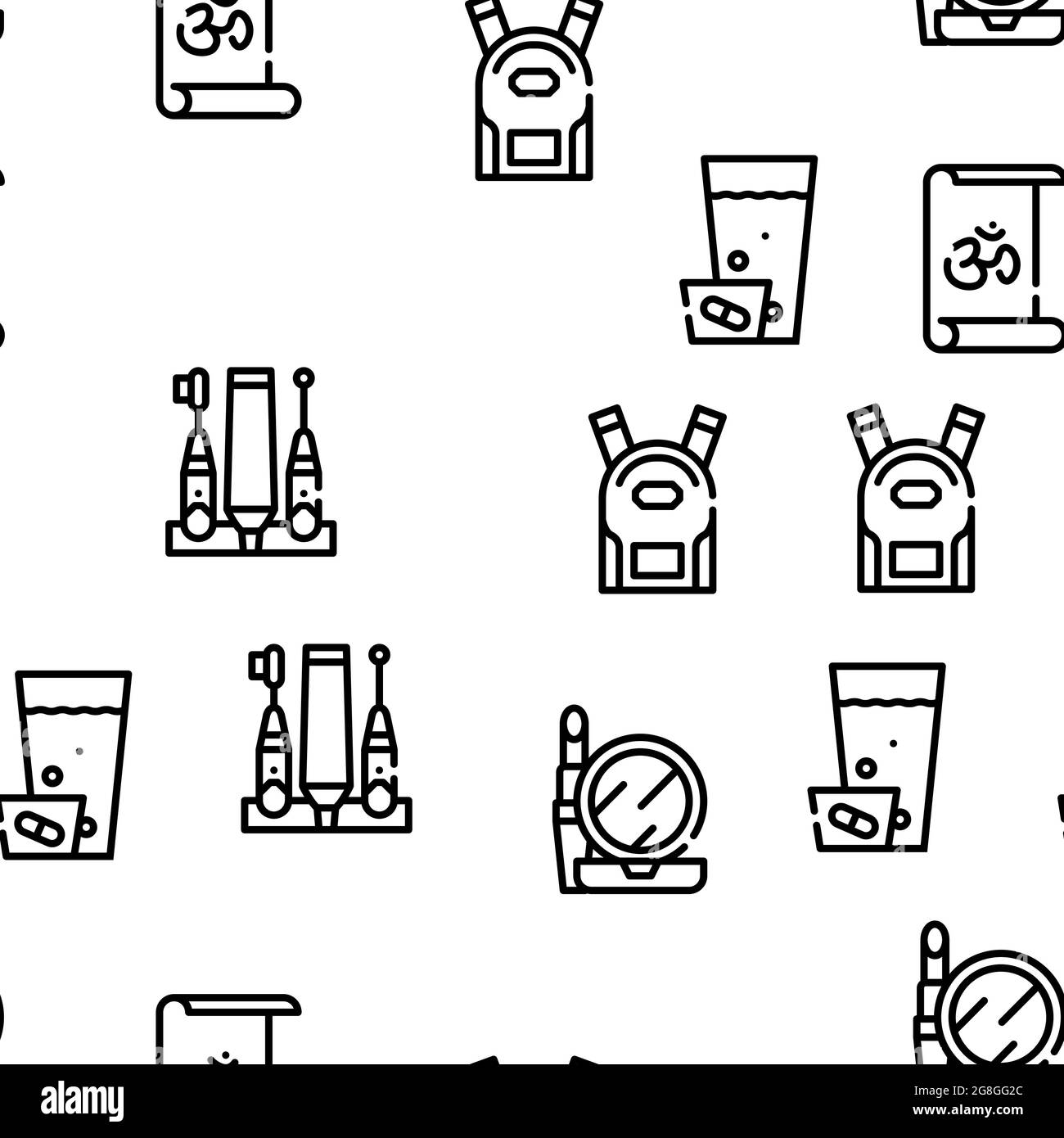 morning-routine-daily-vector-seamless-pattern-stock-vector-image-art