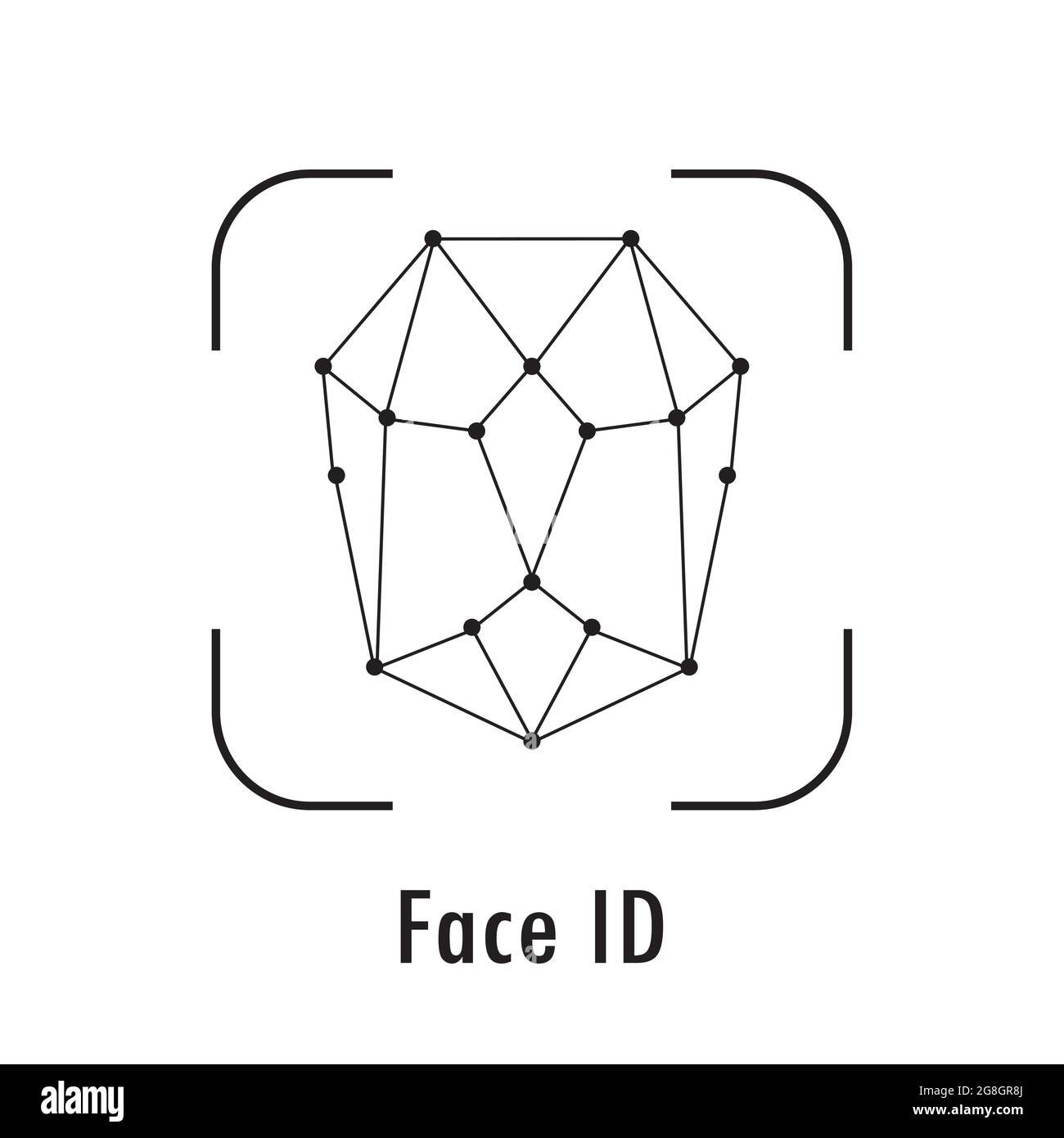 Face id icon,Personality Recognition,isolated on white background