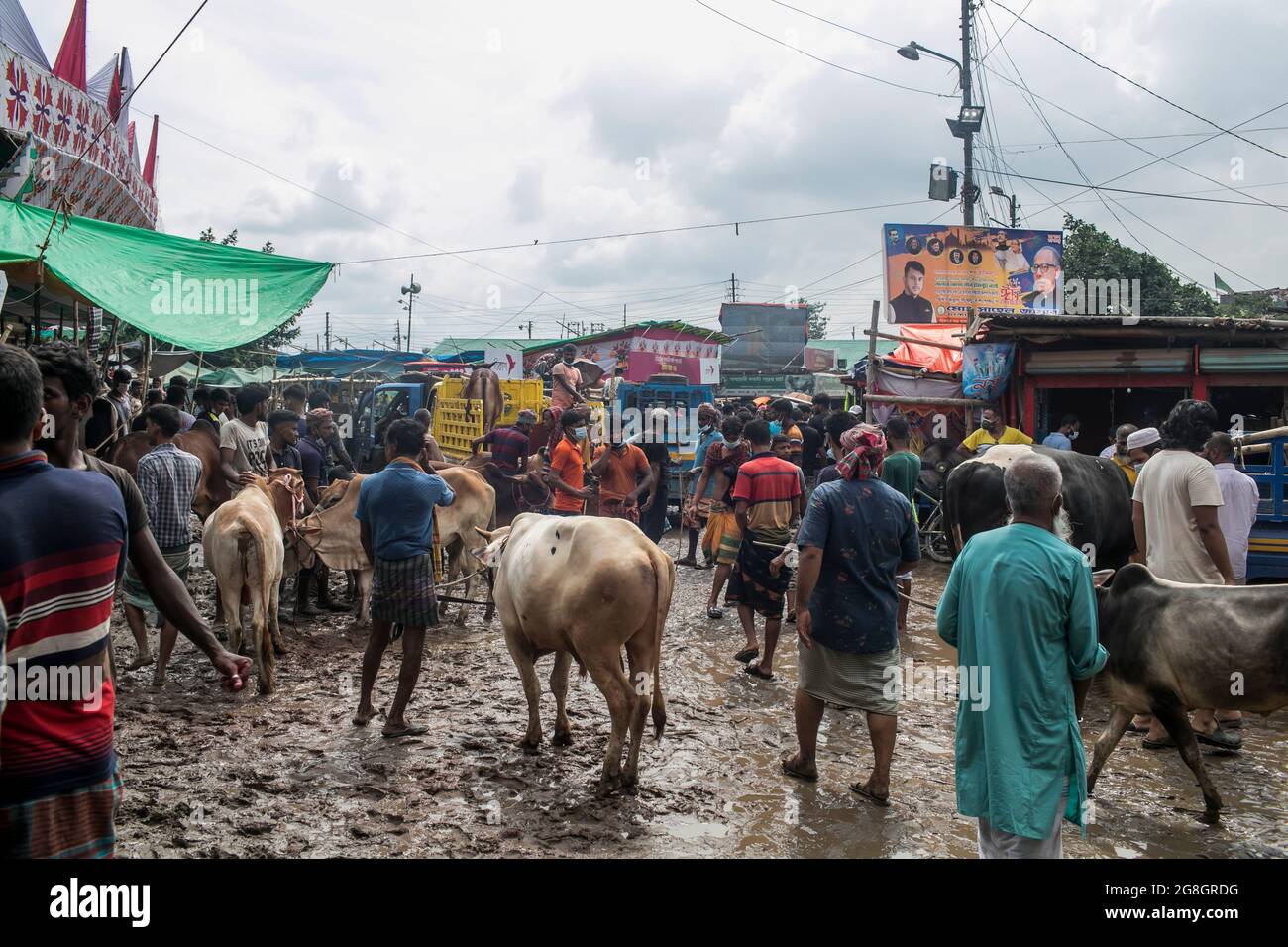 Dhaka, Bangladesh. 20th July, 2021. Bangladeshi people gathering at a