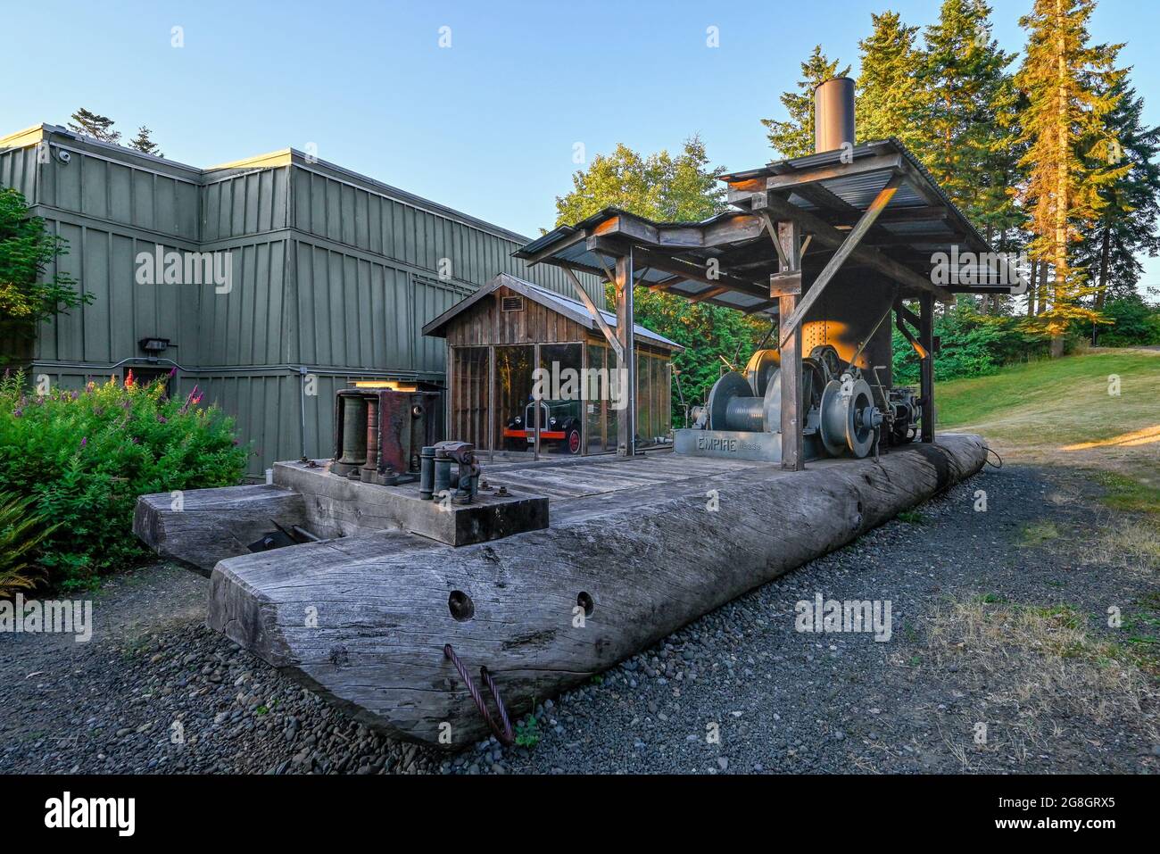 Steam Donkey, heritage logging equipment, Museum at Campbell River