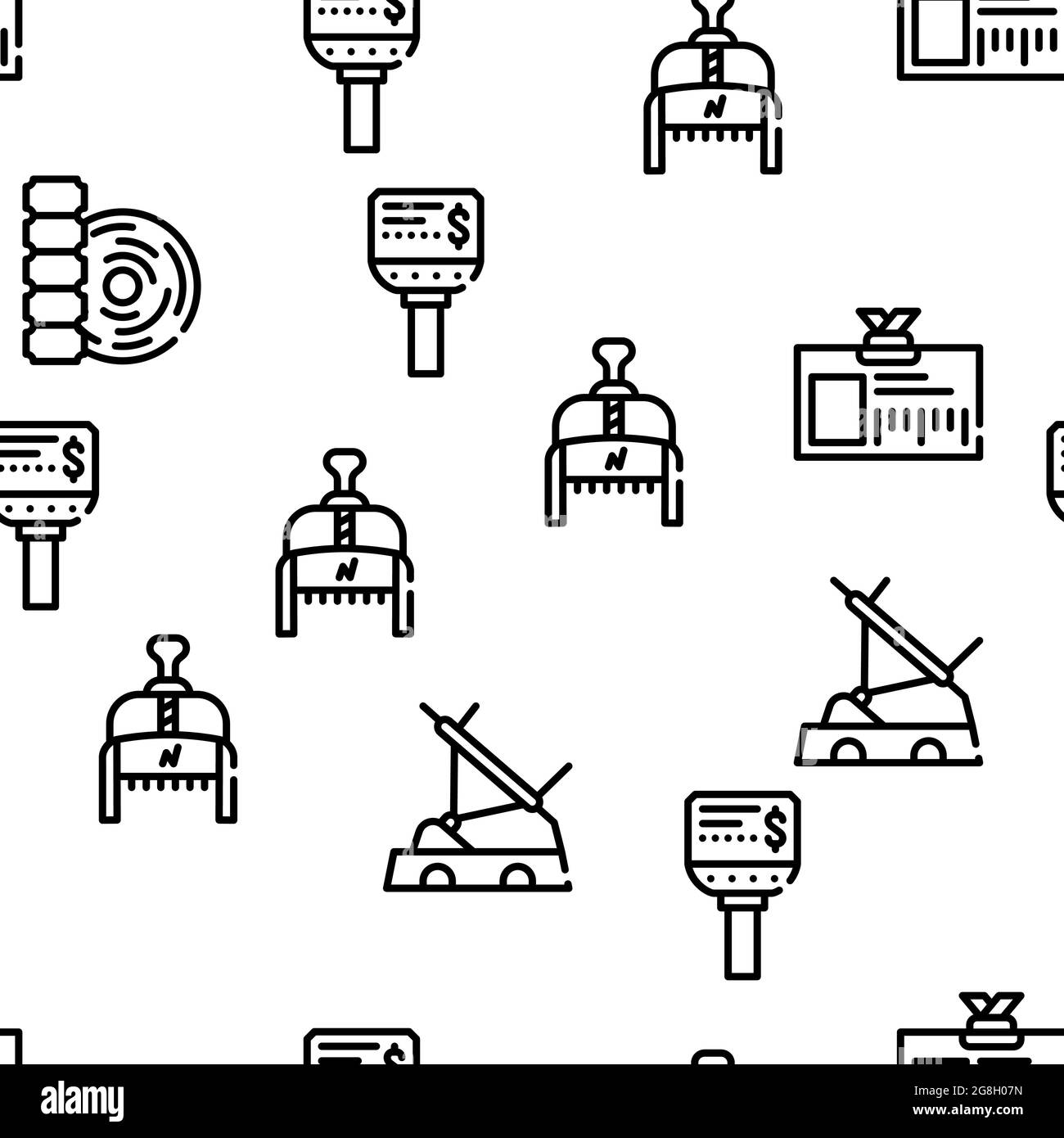 Shop Equipment Device Vector Seamless Pattern Stock Vector Image & Art ...