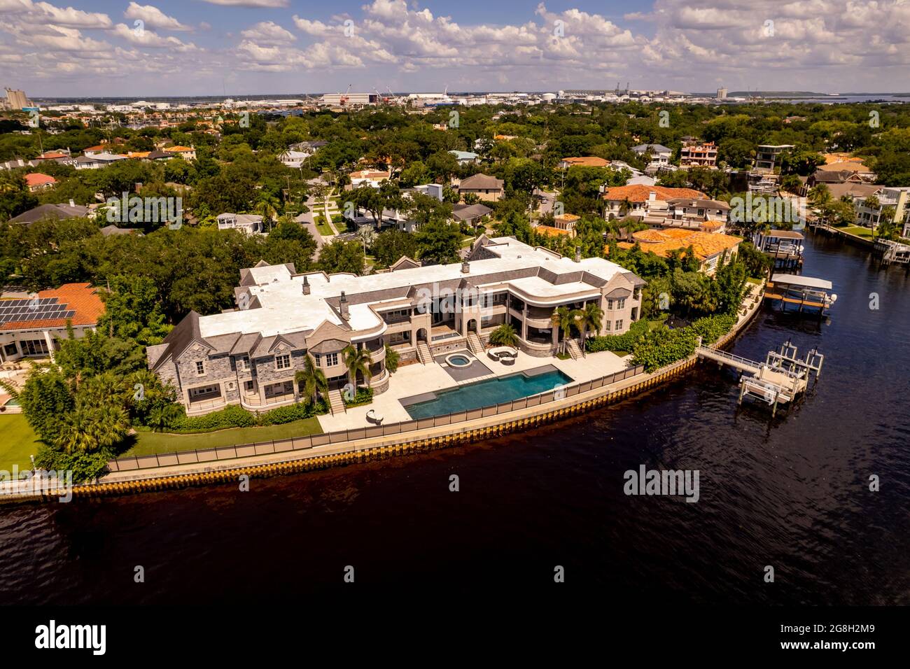 Tampa, FL, USA July 16, 2021 Aerial photo of Derek Jeters former