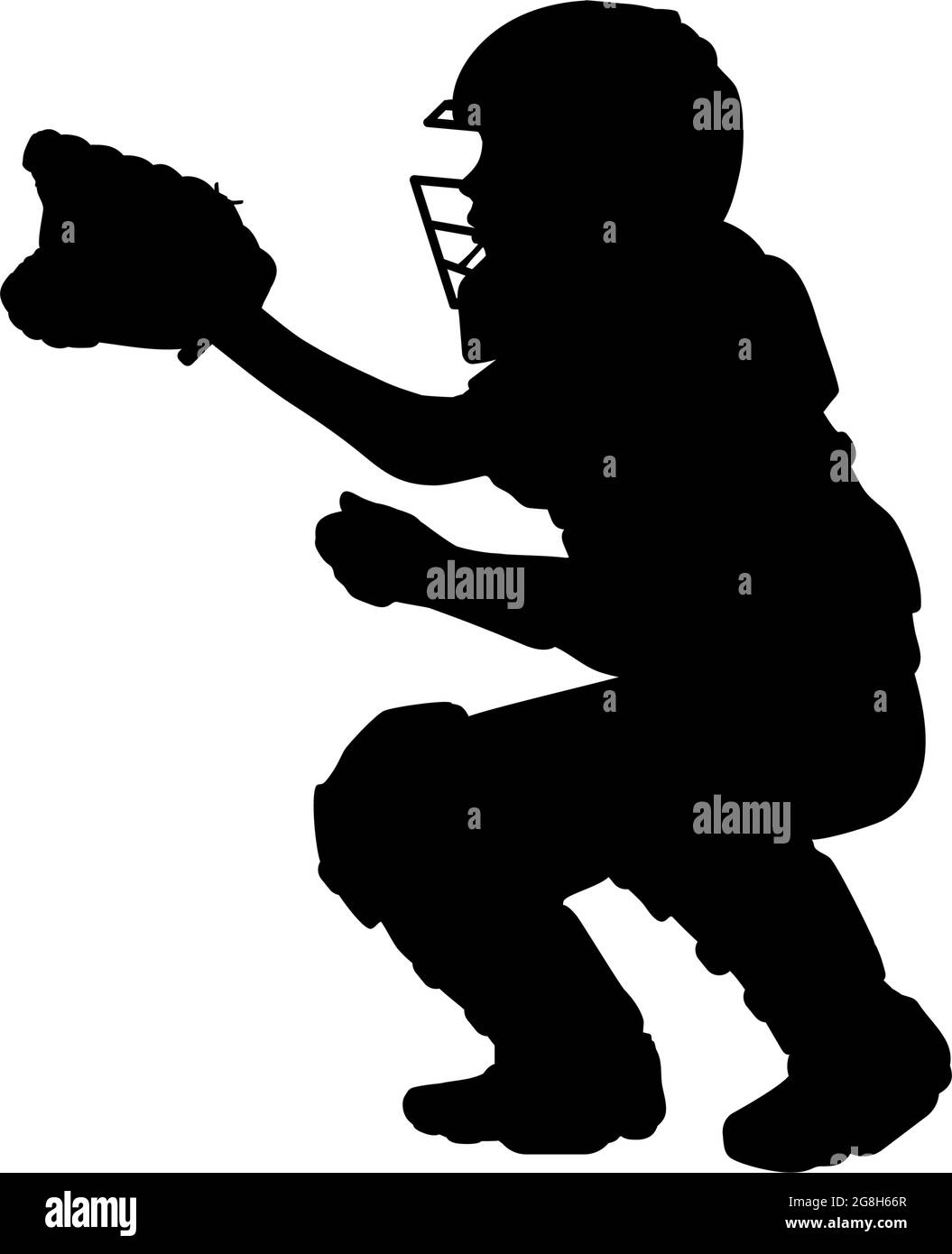 Free Vectors  Baseball (catcher) silhouette icon