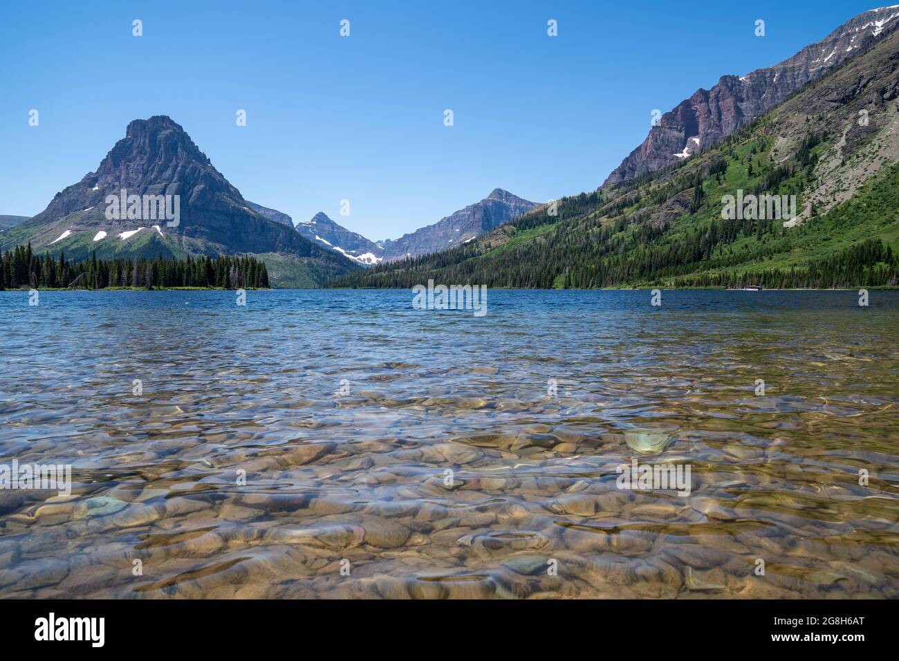 Two Medicine Lake in Glacier National Park in Montana USA Stock Photo