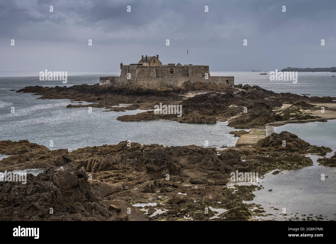 Fortress of St Malo on the french coast. Stock Photo