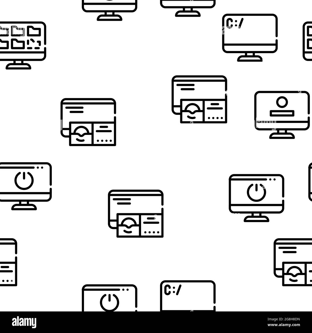 Operating System Pc Vector Seamless Pattern Stock Vector Image & Art ...