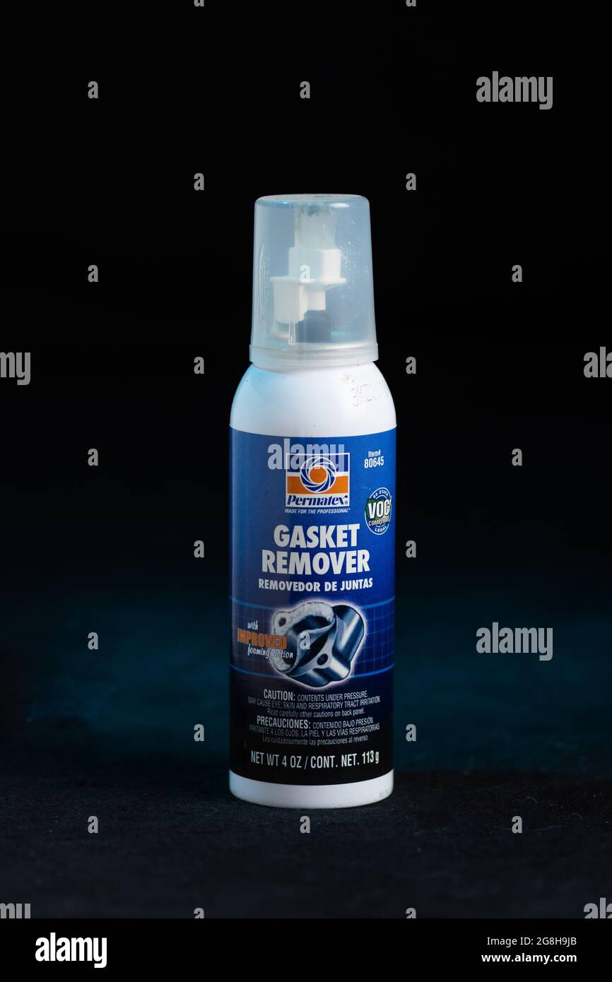 Pump spray bottle of mechanic's gasket removal solvent used in removing and cleaning of old
