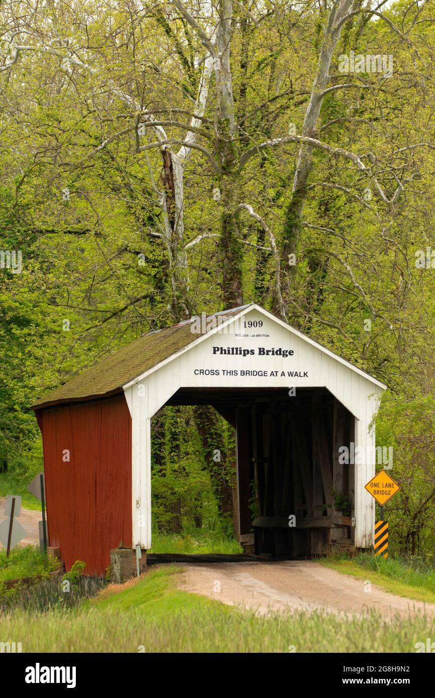 Phillips Covered Bridge, Parke County, Indiana Stock Photo Alamy