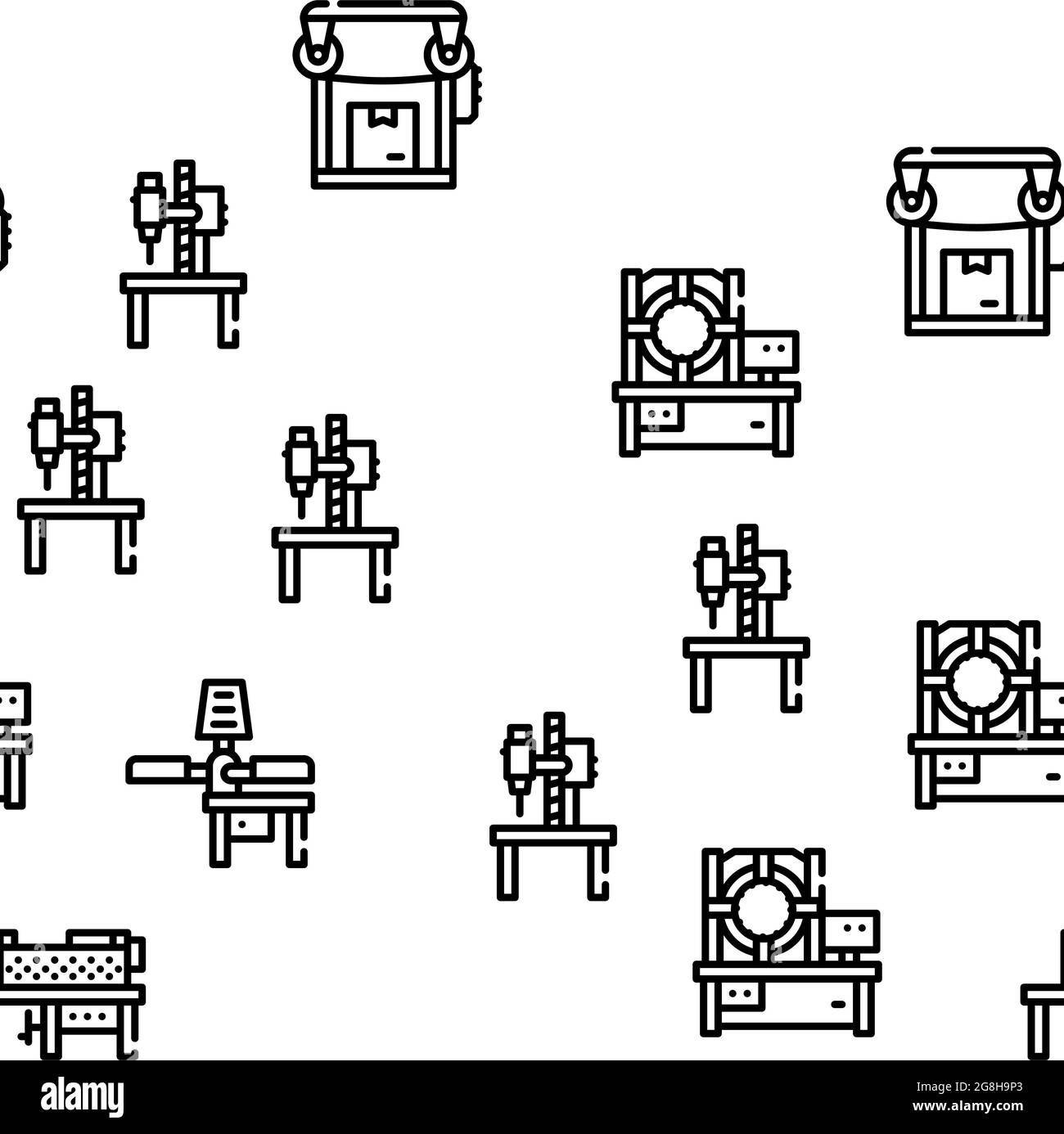 Industrial Machines Vector Seamless Pattern Stock Vector Image & Art ...