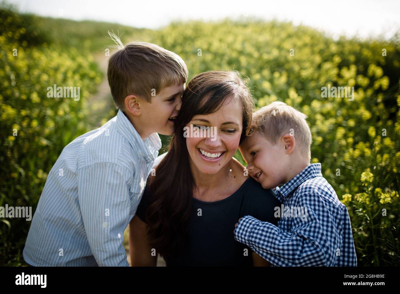 Boys in wildflowers hi-res stock photography and images - Alamy