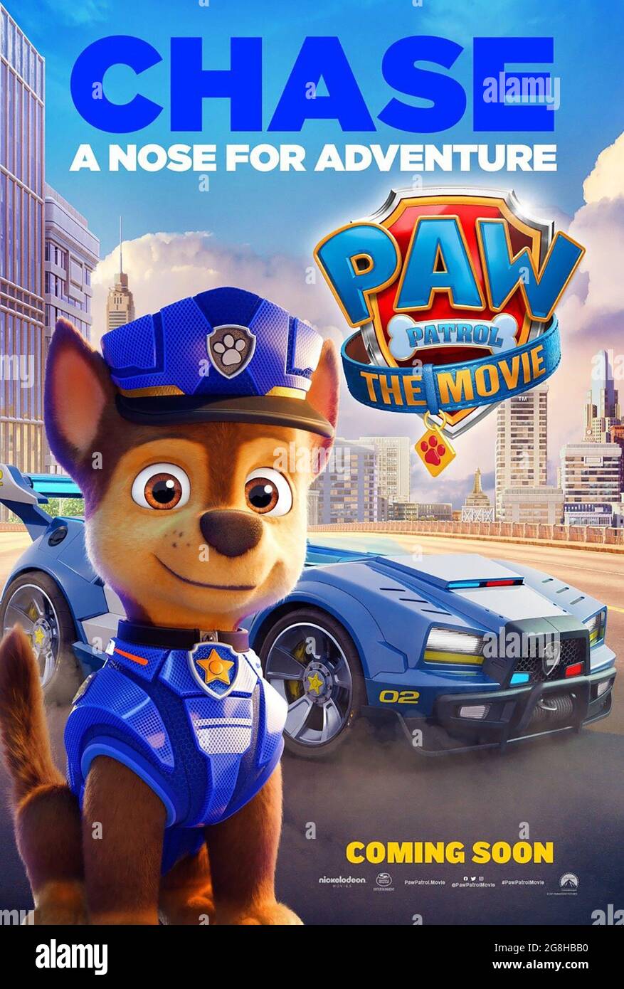 PAW PATROL: THE MOVIE, US character poster, Chase (voice: Iain Armitage),  2021. © Paramount Pictures / Courtesy Everett Collection Stock Photo - Alamy