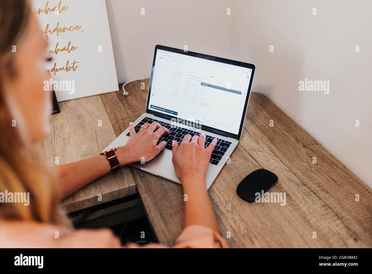 Woman hands write on the computer hi-res stock photography and images ...