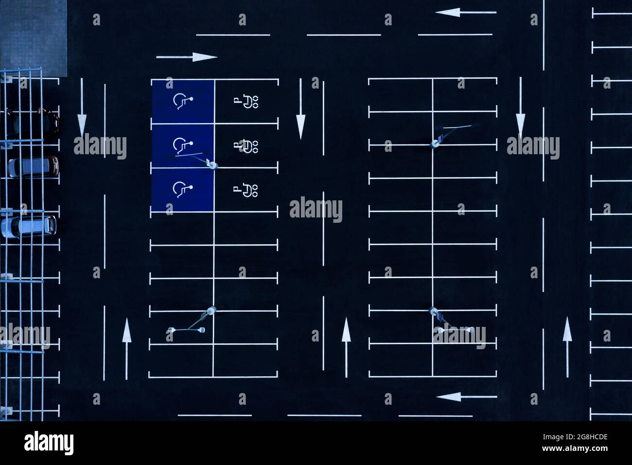 Aerial view to a cars of parking lot Stock Photo Alamy
